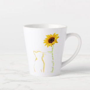 Best Cat Mum Ever Sunflower Cat Mummy Christmas T- Latte Mug