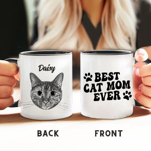 Best Cat Mum Ever Tabby Cat Personalised Mug