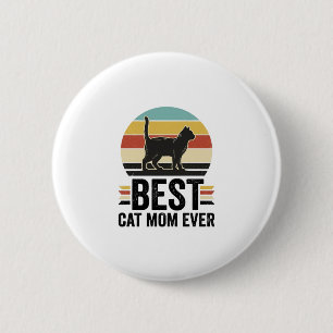 Best Cat Mum Ever Vintage Black Cat Retro Design_1 6 Cm Round Badge
