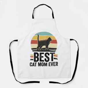 Best Cat Mum Ever Vintage Black Cat Retro Design_1 Apron