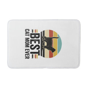 Best Cat Mum Ever Vintage Black Cat Retro Design_1 Bath Mat