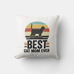 Best Cat Mum Ever Vintage Black Cat Retro Design_1 Cushion