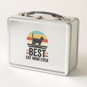 Best Cat Mum Ever Vintage Black Cat Retro Design_1 Metal Lunch Box
