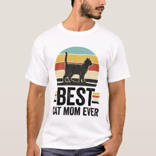 Best Cat Mum Ever Vintage Black Cat Retro Design_1 T-Shirt
