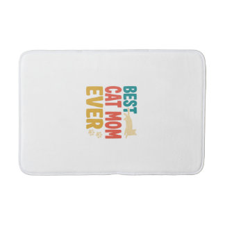 Best Cat Mum Ever Vintage Cat Lover Design_1 Bath Mat