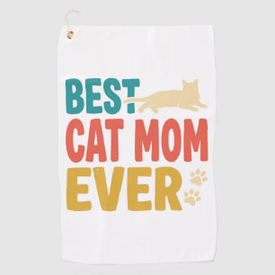 Best Cat Mum Ever Vintage Cat Lover Design_1 Golf Towel