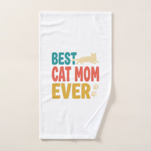 Best Cat Mum Ever Vintage Cat Lover Design_1 Hand Towel