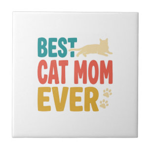 Best Cat Mum Ever Vintage Cat Lover Design_1 Tile