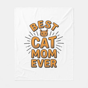 Best Cat Mum Ever Vintage Engraving Design_1 Fleece Blanket