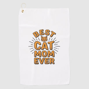 Best Cat Mum Ever Vintage Engraving Design_1 Golf Towel