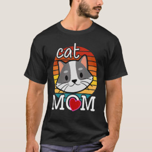 Best Cat Mum Ever Vintage Sunset Retro Cute Cat T-Shirt