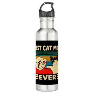 Best Cat Mum Ever Women Vintage Bump Fit 710 Ml Water Bottle