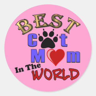 Best Cat Mum In The World Gifts for Mother's Day Classic Round Sticker