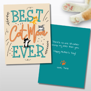 Best Cat Mum Mothers Day  Card