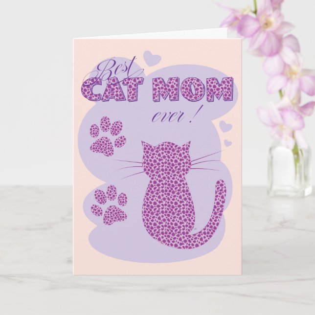 Best Cat Mum | Mother's Day Greeting Card (Orchid)