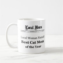Best Cat Mum of The Year Newspaper Style Mug
