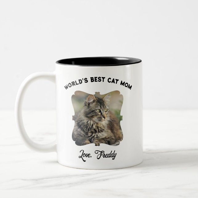Best Cat Mum Ornate Border Mug (Left)