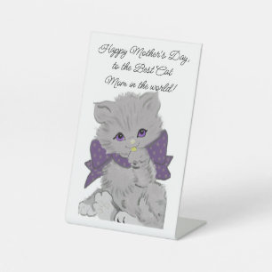 Best Cat Mum Pedestal Sign