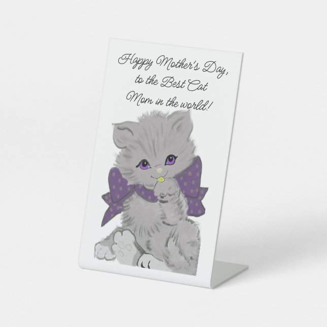 Best Cat Mum Pedestal Sign (Front)