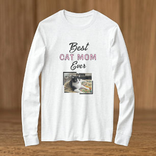 Best Cat Mum photo black pink T-Shirt