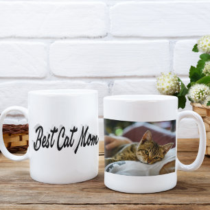 Best Cat Mum Photo Black text  Coffee Mug