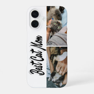 Best Cat Mum Photo Black text iPhone 16 Case