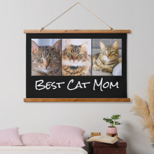 Best Cat Mum Photo Collage Hanging Tapestry