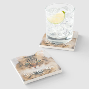Best Cat Mum Photo  Stone Coaster