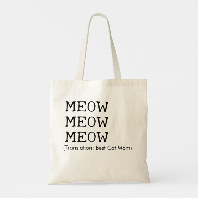 Best Cat Mum Translation Tote Bag (Back)
