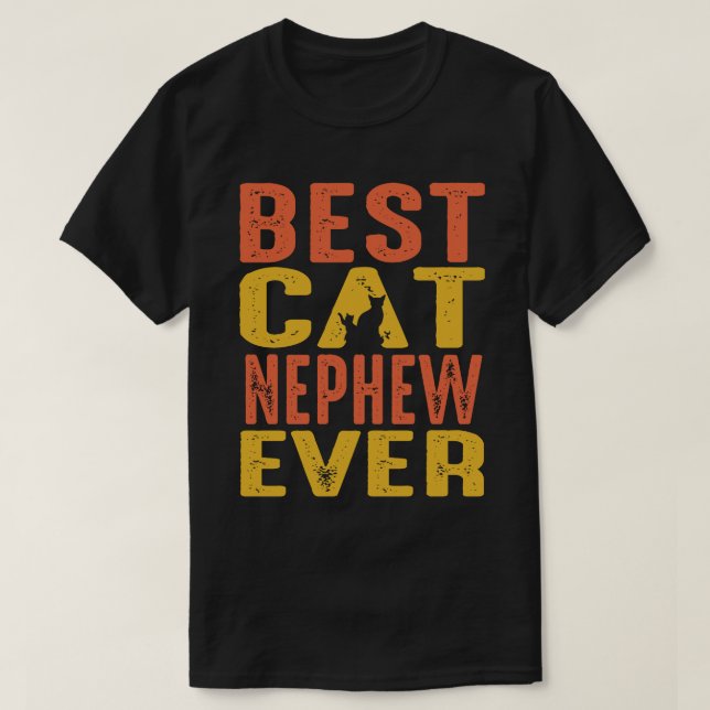 Best Cat NEPHEW Ever Retro Vintage T-Shirt (Design Front)