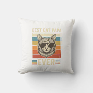 Best Cat Papa Ever Vintage Cat Shirt Design_1 Cushion