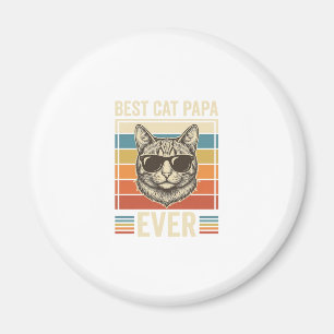 Best Cat Papa Ever Vintage Cat Shirt Design_1 Magnet