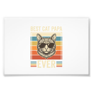 Best Cat Papa Ever Vintage Cat Shirt Design_1 Photo Print