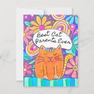 Best Cat Parents Ever Cat Lover Gift Postcard