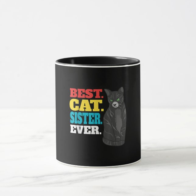 Best Cat Sister Ever | Cute Kitty Cat Lovers Mug (Center)