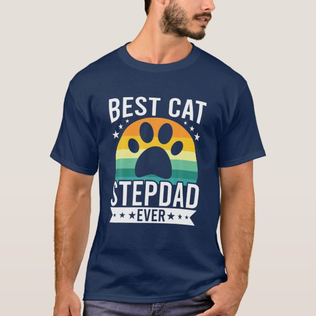 Best Cat Stepdad Ever Cat Lovers Stepdad T-Shirt (Front)