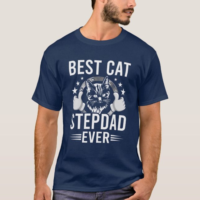 Best Cat Stepdad Ever Cat Lovers Stepdad T-Shirt (Front)