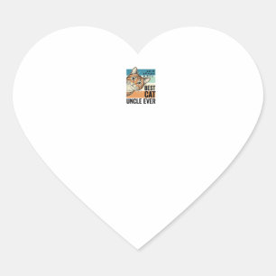 Best Cat Uncle Ever Vintage Cat Lover Design_1 Heart Sticker