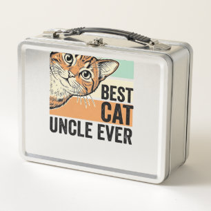 Best Cat Uncle Ever Vintage Cat Lover Design_1 Metal Lunch Box
