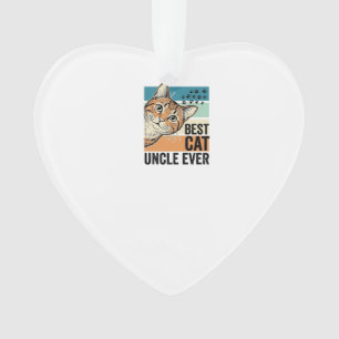 Best Cat Uncle Ever Vintage Cat Lover Design_1 Ornament
