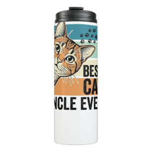 Best Cat Uncle Ever Vintage Cat Lover Design_1 Thermal Tumbler