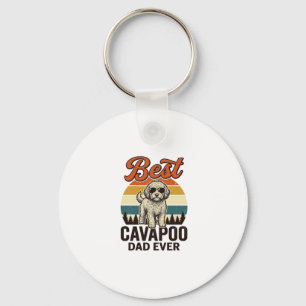 Best Cavapoo Dad Ever Vintage Dog Shirt Design_1 Key Ring