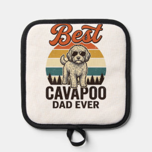 Best Cavapoo Dad Ever Vintage Dog Shirt Design_1 Pot Holder