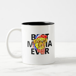 Best Cheeky Pug Mum Ever in the world Two-Tone Coffee Mug