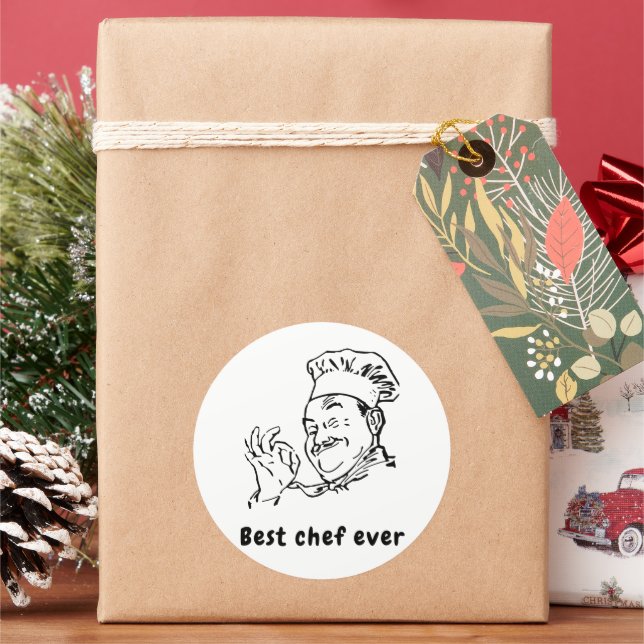 Best Chef Ever Classic Round Sticker (Holiday)
