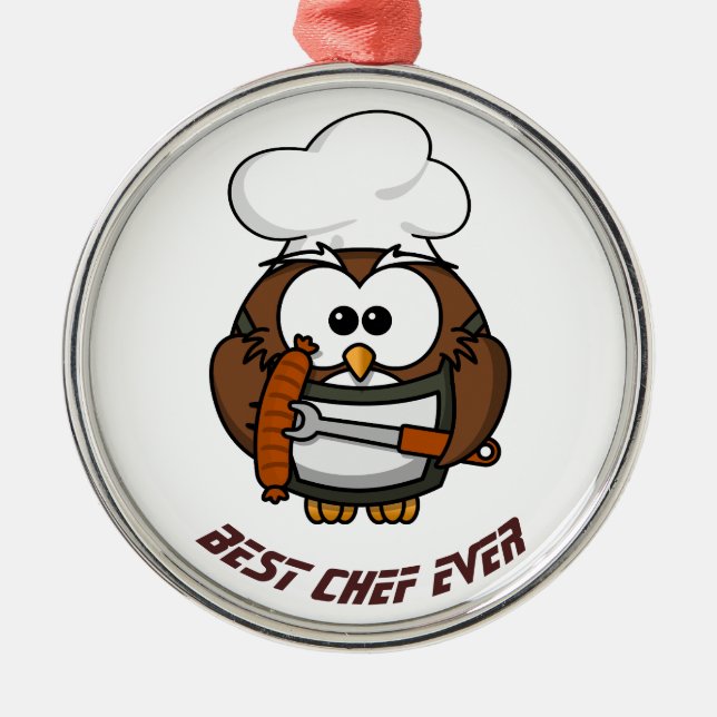 Best Chef ever Metal Tree Decoration (Front)