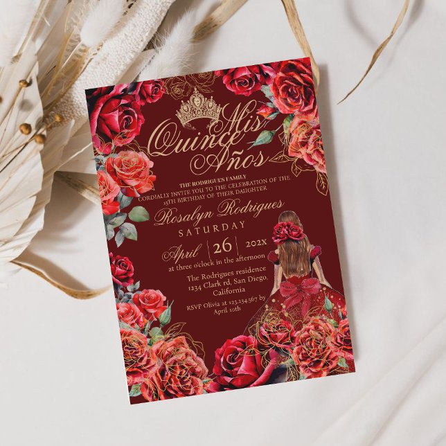 Best Chic Quinceanera - Red Rose Gold   Invitation (Creator Uploaded)