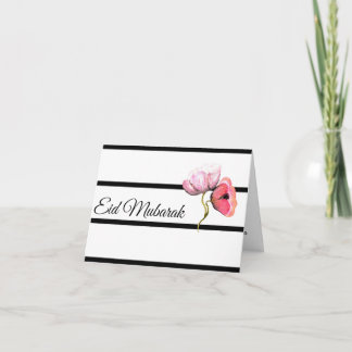 best chic watercolor poppy happy eid mubarak card