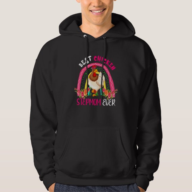 Best Chicken Stepmom Ever Cute Chicken Bow Tie Mot Hoodie (Front)