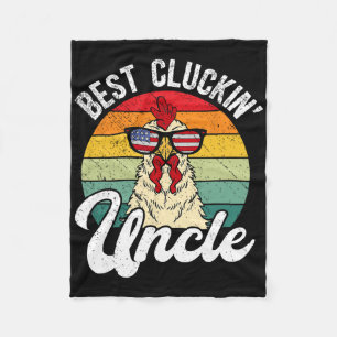 Best Chicken Uncle Chicken Owner Chicken Farmer Fleece Blanket